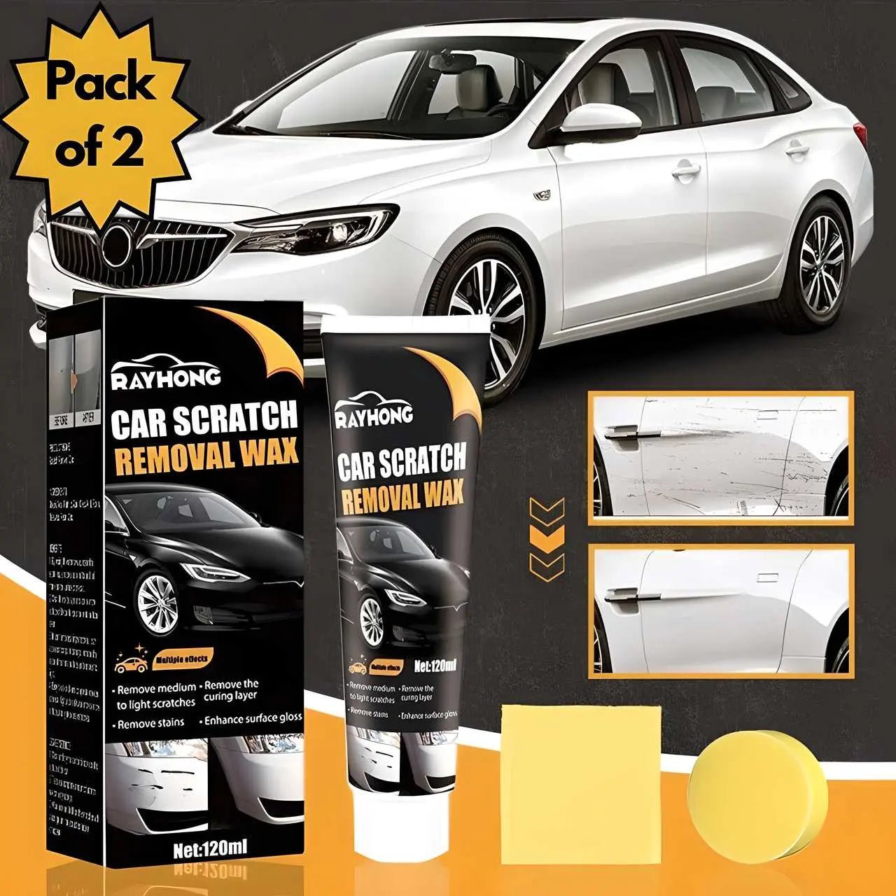 Advance Car Scratch Removal Wax Pack of 2 | Professional Efficient Remove