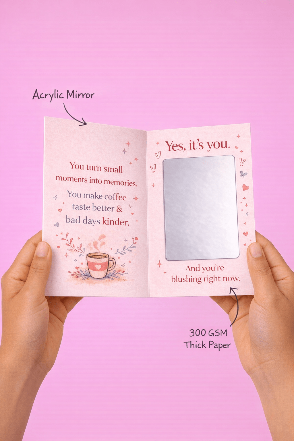 Thoughtful Valentine's Day Mirror Card For Your Loved One